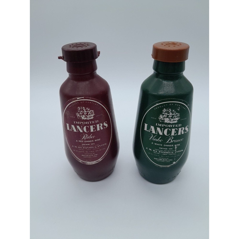 Vintage Imported Lancers Rubio red Wine And White Wine 6” Salt & Pepper Shakers